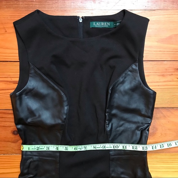 Lauren Ralph Lauren Black Leather Dress, EUC, 2 - Picture 7 of 13